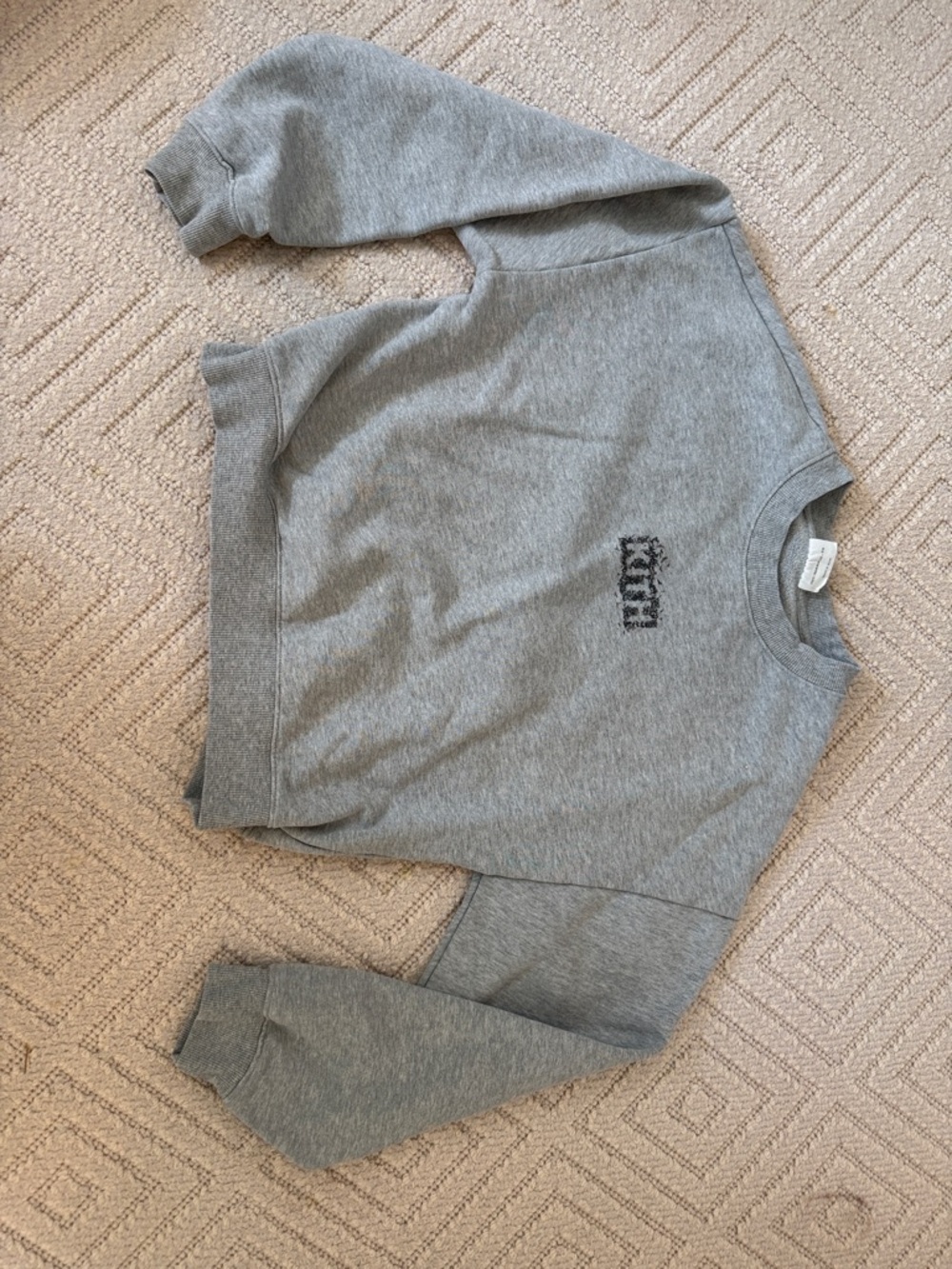 Kith Gray Crewneck with Black Logo Tag - Batman Series